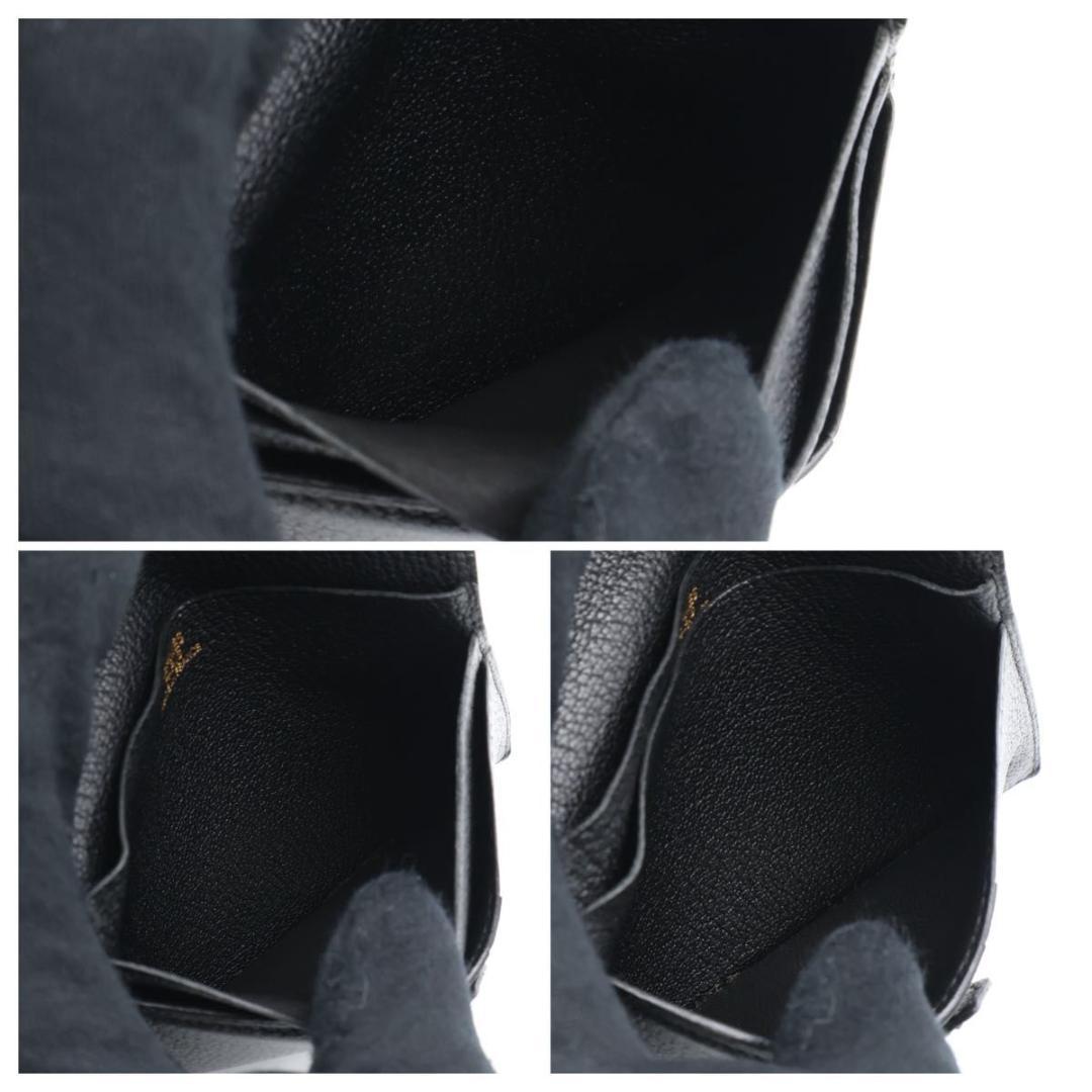 鑑定書付き【極美品】HERMES ベアンコンパクト　シェーブル　黒　折り財布