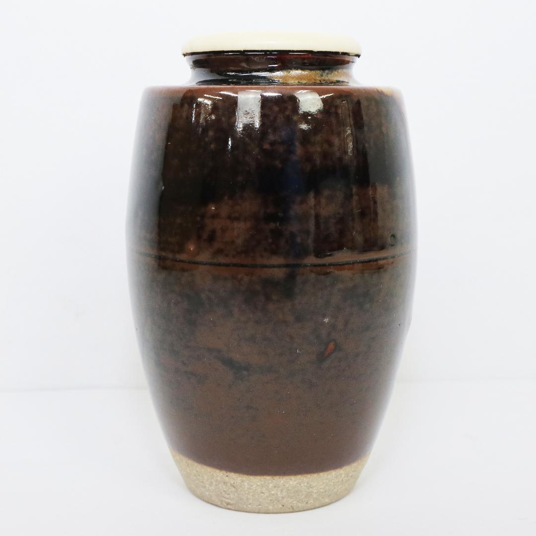 茶入れ　膳所焼窯 肩衝 茶入 陽炎園 共箱 共袋