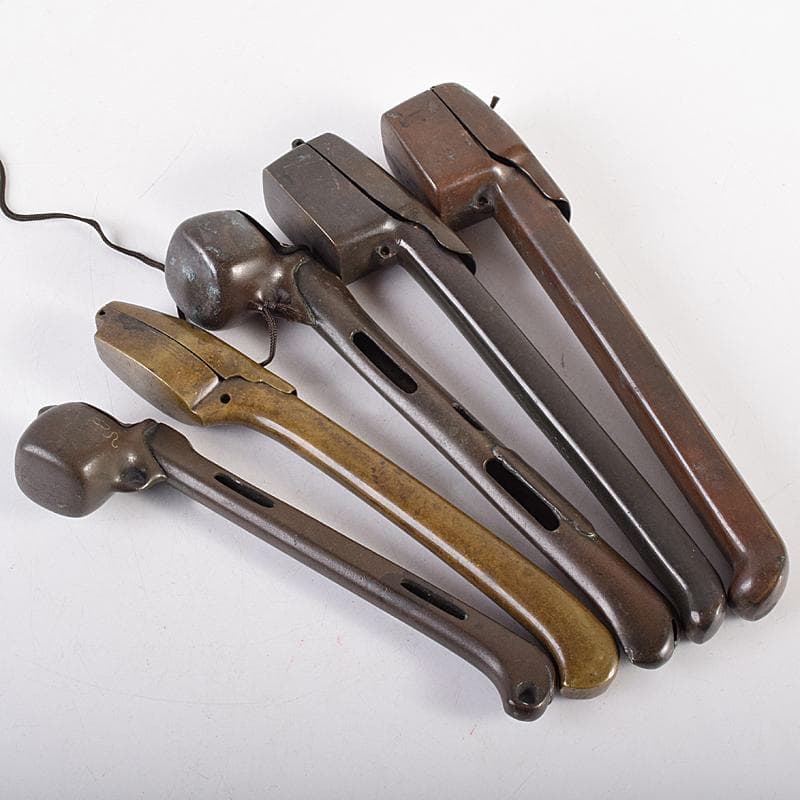 時代提げ物　書道具　古銅　矢立　5点まとめて　M　R7837