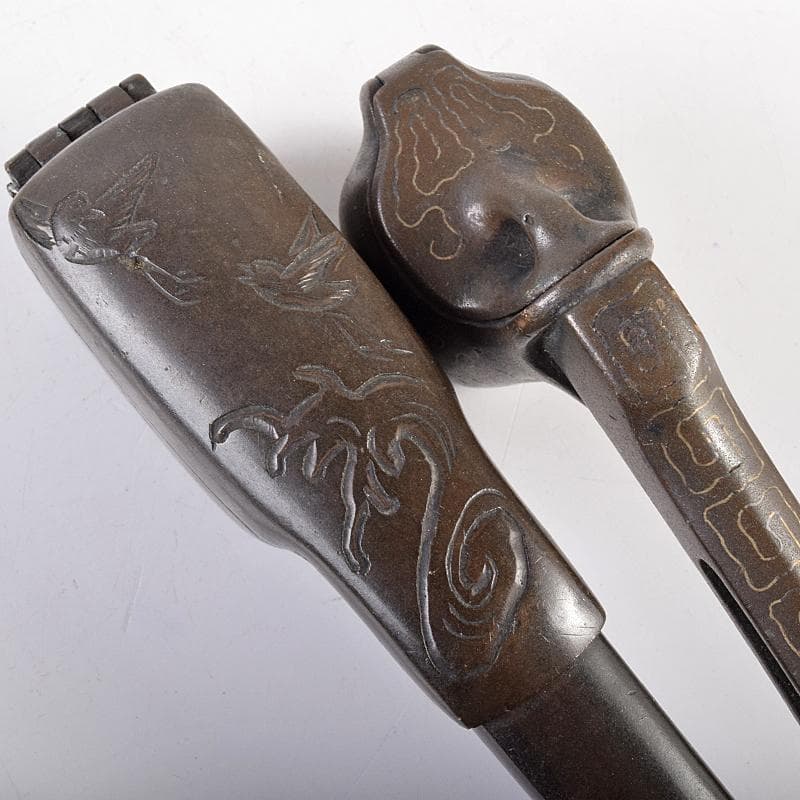 時代提げ物　書道具　古銅　矢立　5点まとめて　M　R7837