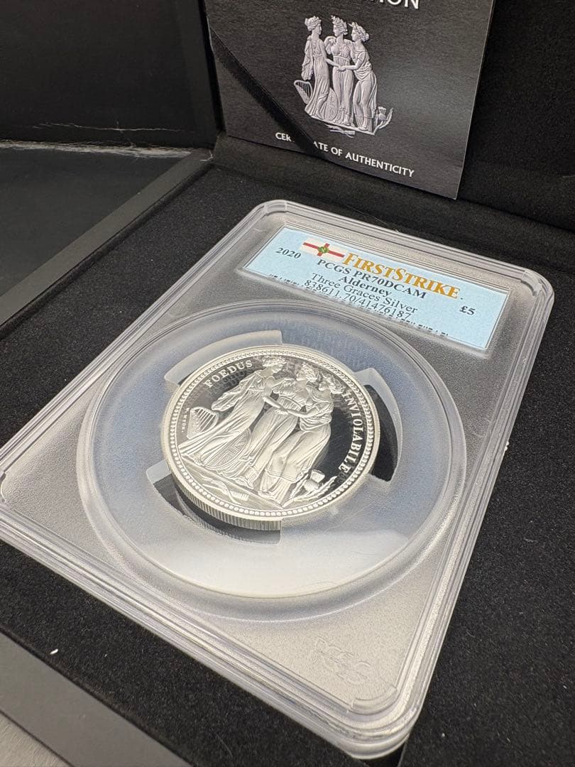 2020 スリーグレイセス 5ポンドプルーフ銀貨 オルダニー