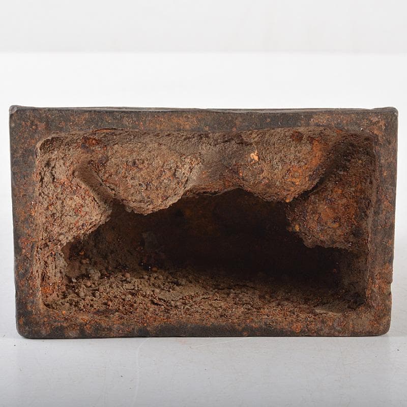 仏教美術　古鉄　武人像　人物像　置物　M　R5206