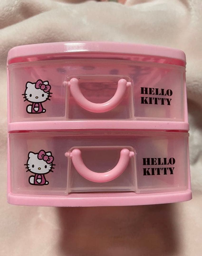 2016年物平成ギャル キティちゃん 2段収納ボックス 豹柄ピンク