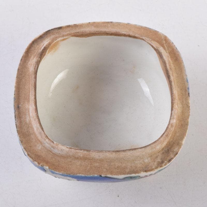 茶道具　色絵　花草文　香合　時代箱　C　8475