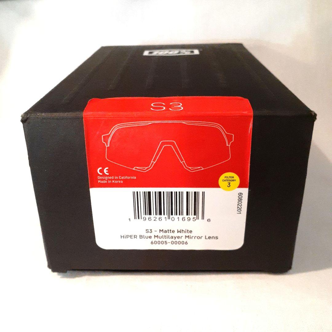 100% S3 ホワイト ブルー ワンハンドレッド サングラス