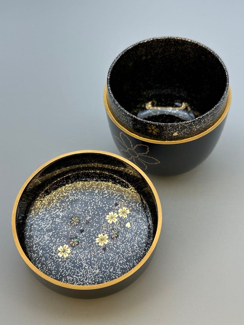 茶道具　棗　難波仁斎　雪月花 蒔絵