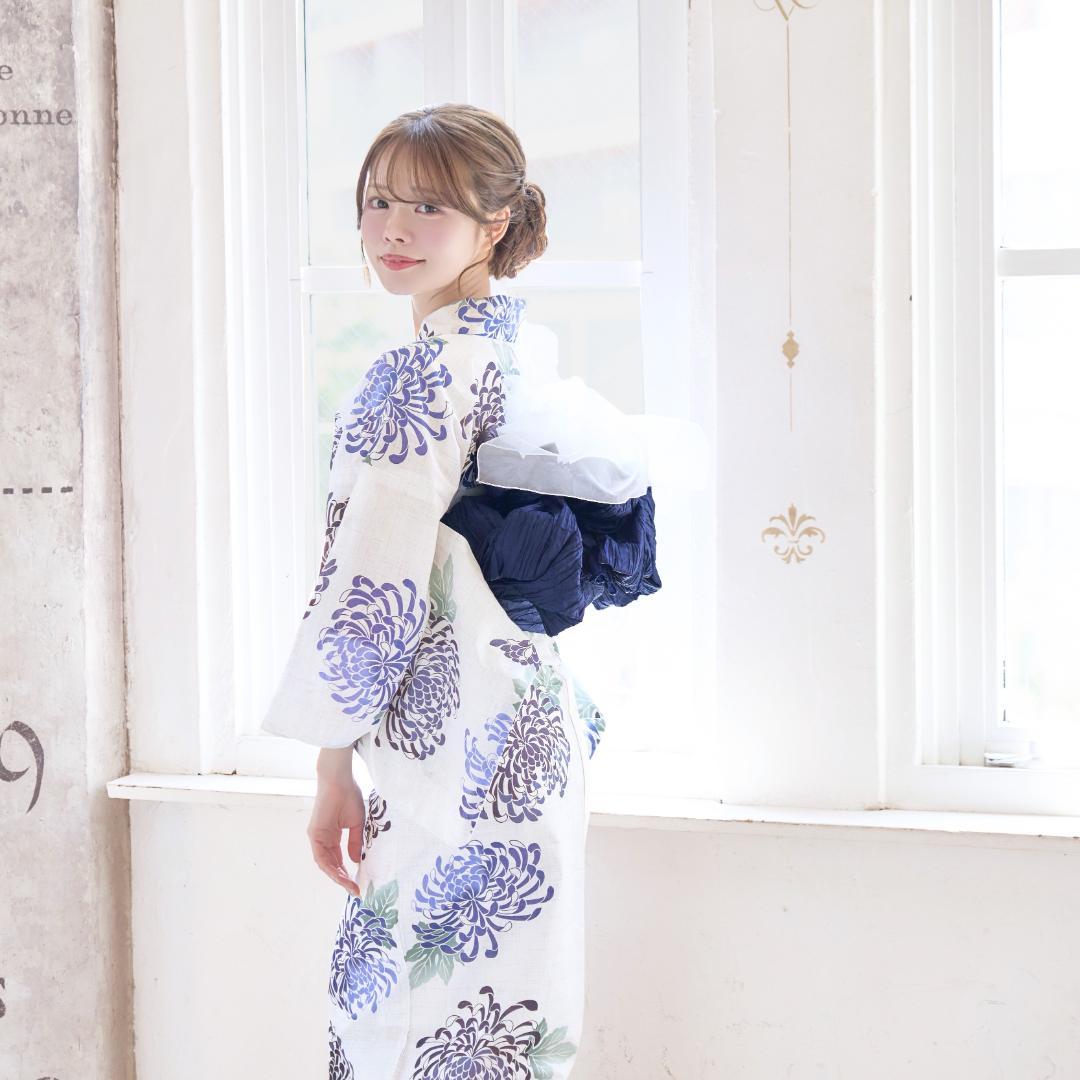 新品 浴衣 セット 浴衣セット ゆかた レディース 大人 白 紫 Y5-26