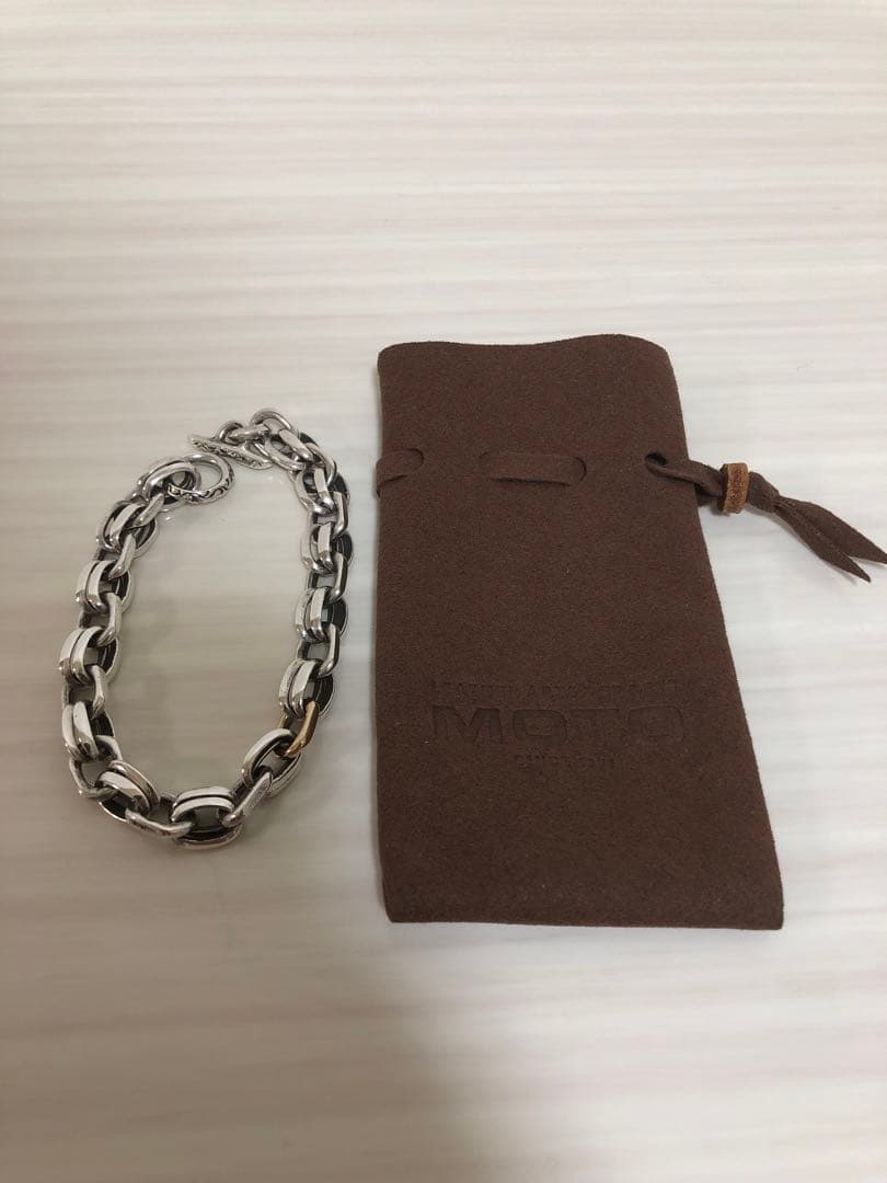 MOTO ハンドメイドチェーンブレスレットK18