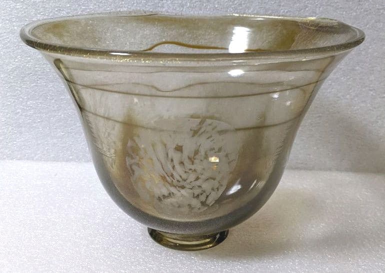 作家物 小西 晃 ガラス工芸 吹きガラス 金彩