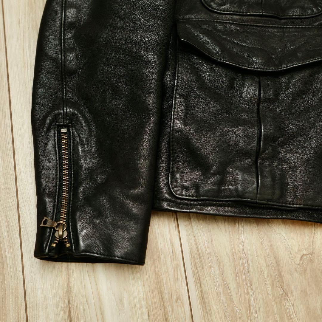 定価約10万 希少 ヒステリックグラマー ゴートレザー （山羊皮）ジャケット黒S