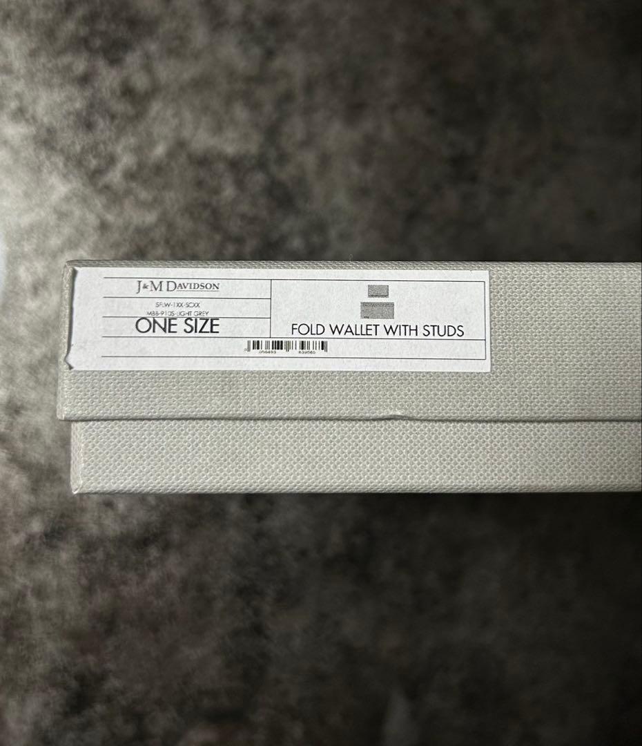 【未使用品】J&M DAVIDSON/スタッズ三つ折り財布/グレー