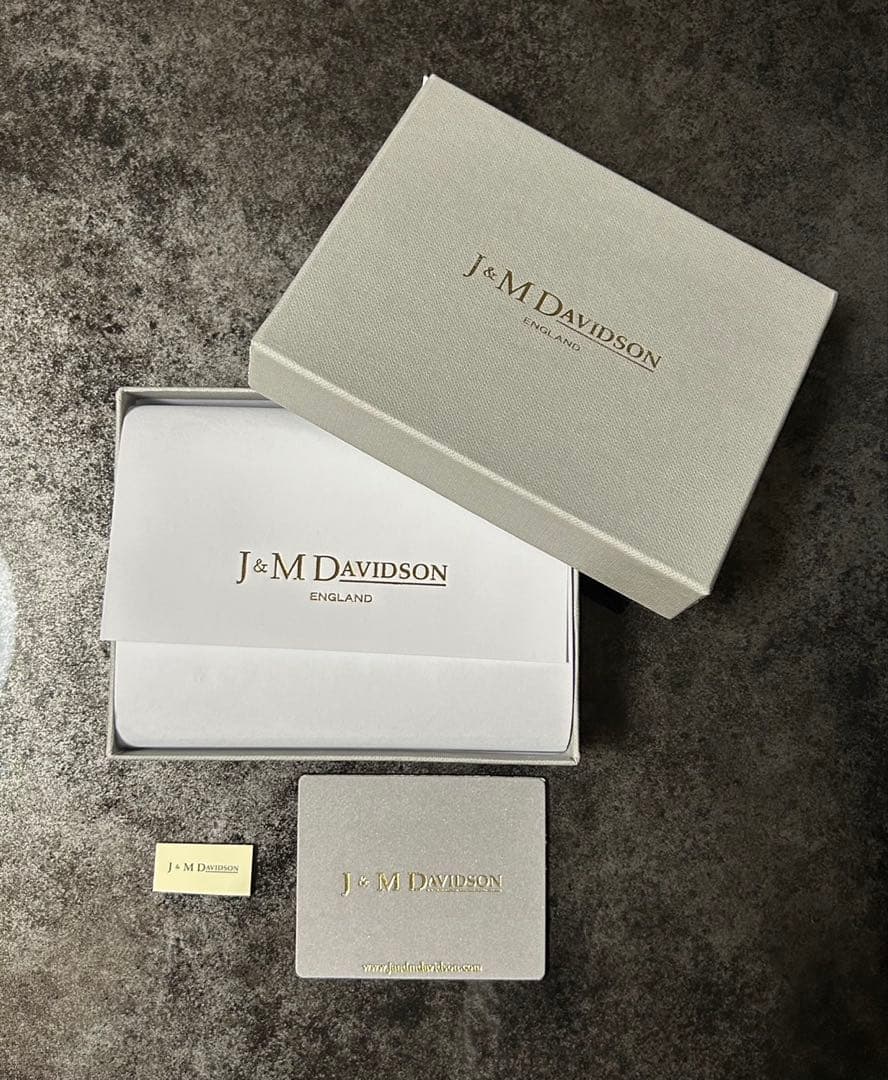 【未使用品】J&M DAVIDSON/スタッズ三つ折り財布/グレー