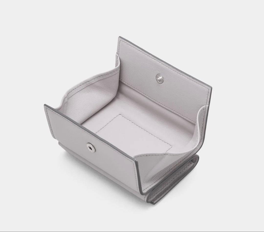 【未使用品】J&M DAVIDSON/スタッズ三つ折り財布/グレー