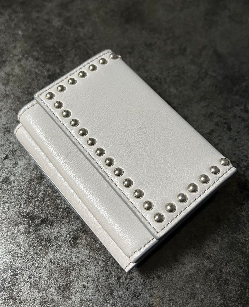 【未使用品】J&M DAVIDSON/スタッズ三つ折り財布/グレー