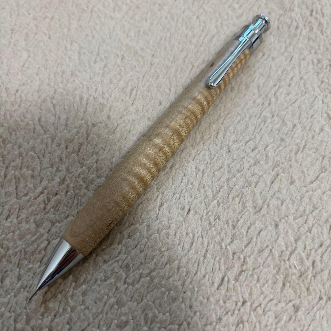 ペンシル楔　楓縮杢　工房楔　杢軸　シャープペン