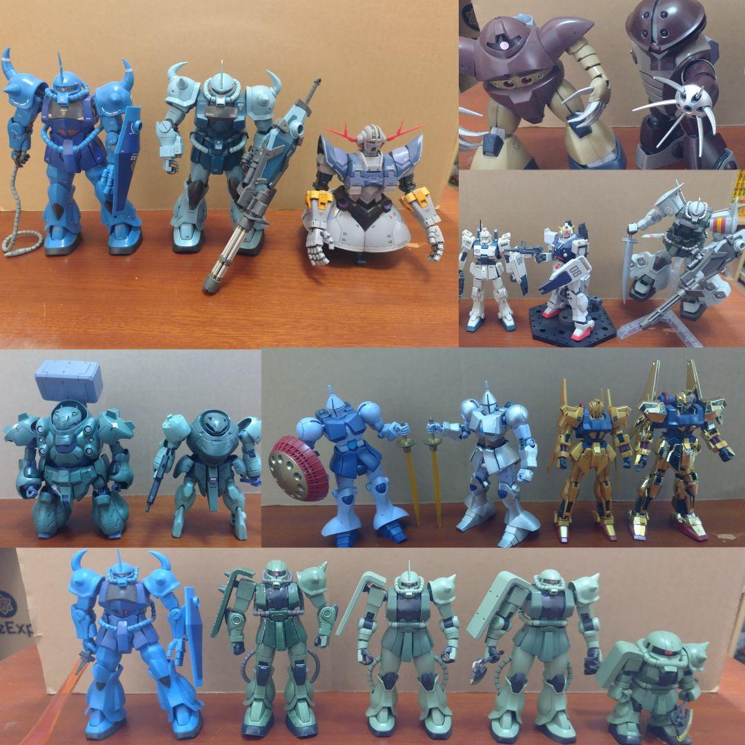 k*改様 組立済みガンプラ19体+各種手&武器パーツ+余剰パーツ+アクションベー