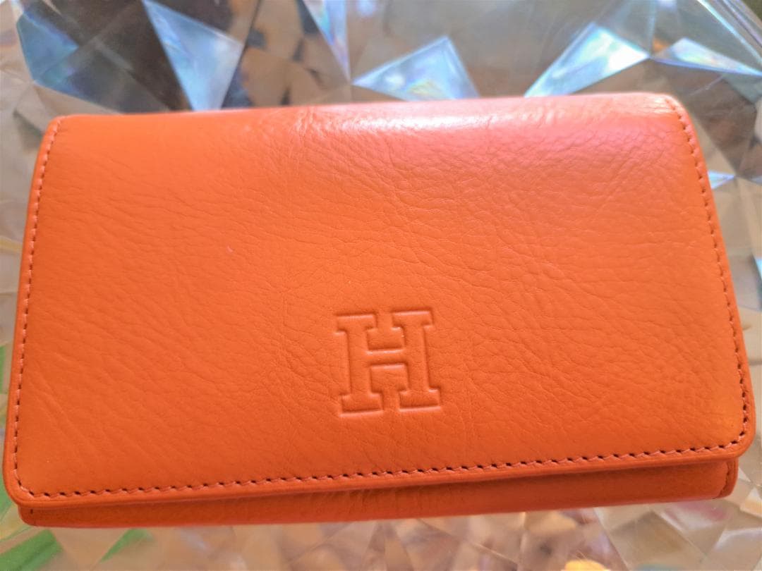 新品♥【センプレ】二つ折り財布カンパリレザーウォレット本革ヒロフHIROFU