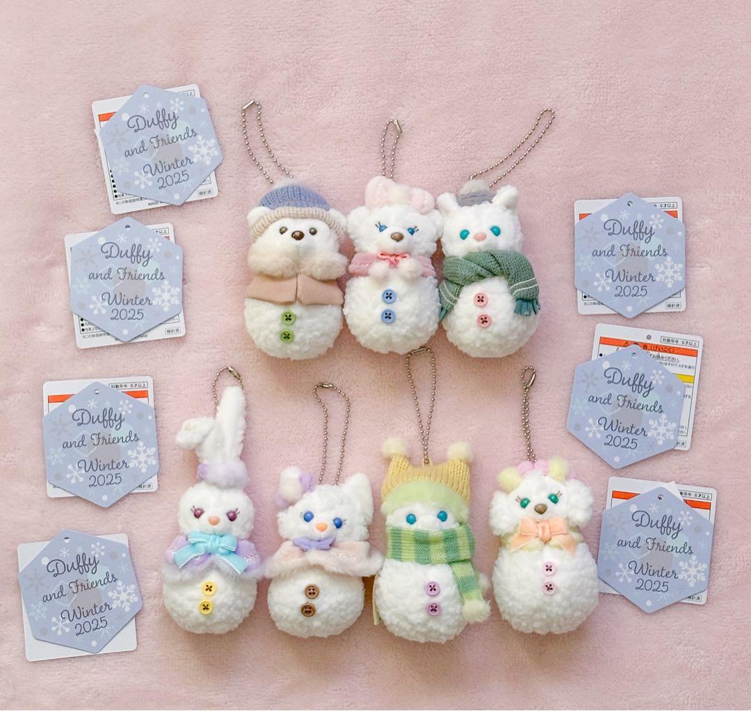 ダッフィーアンドフレンズ　雪だるまチャーム　コンプリート