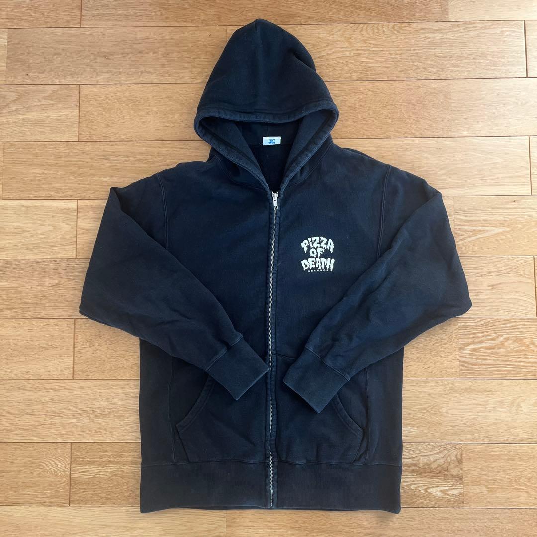 Pizza of Death ブラック フルジップパーカー L