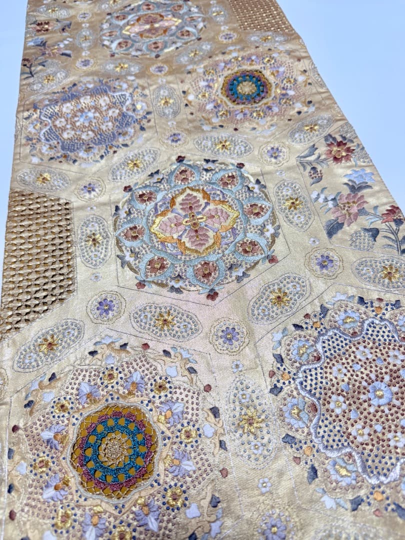 高級 袋帯 正絹 六通柄 汕頭刺繍 相良刺繍 蘇州刺繍 ゴールド 約120万円