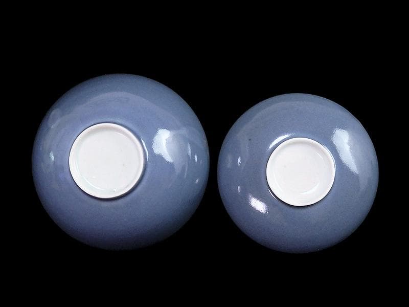 古伊万里　薄瑠璃　蓋茶碗　江戸期　E380AS-CHs