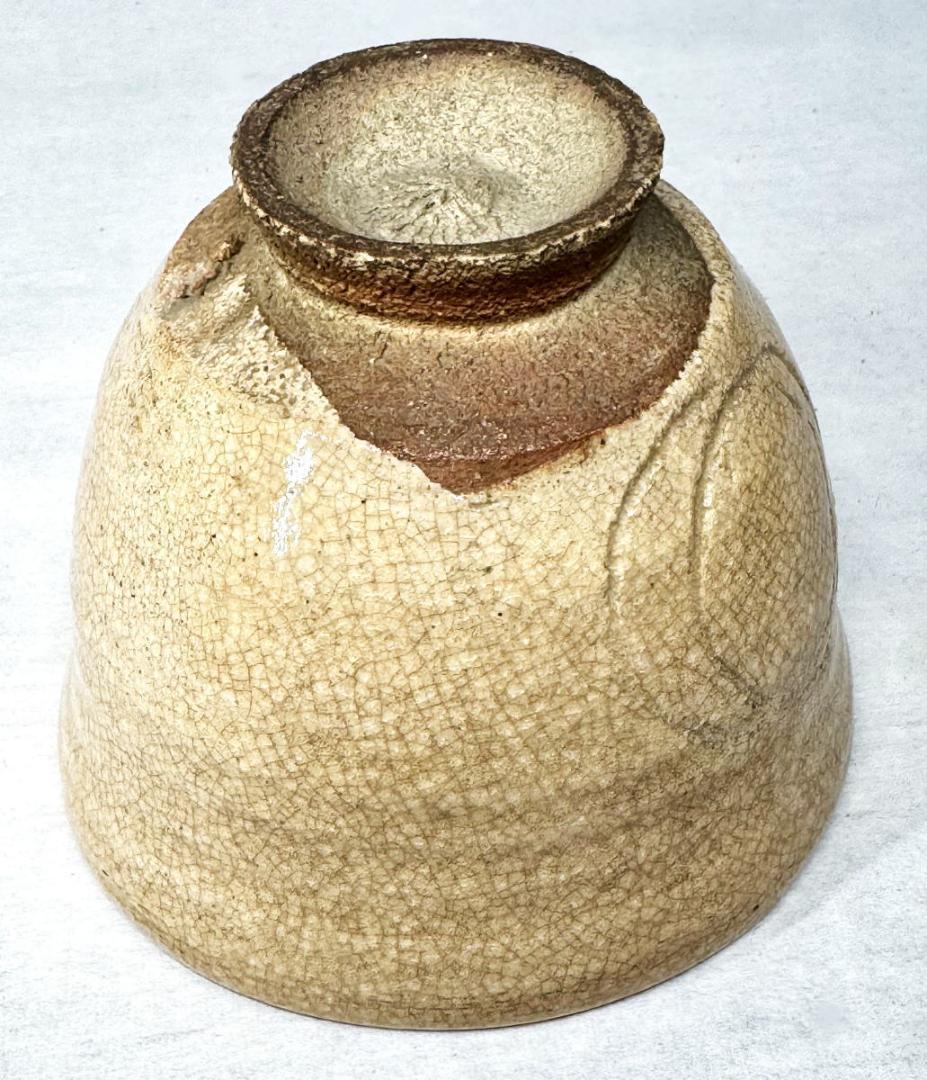 時代物 古井戸茶碗 詩文落款 高麗 李朝 茶道具 ウブ品 朝鮮古玩WWTT239