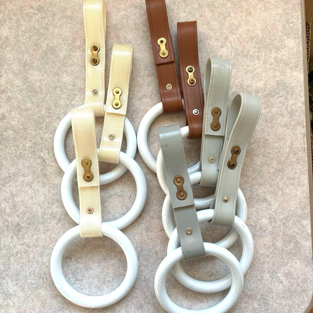 バス車両部品 吊り革 丸型 クリーム ブラウン グレー 希少 非売品