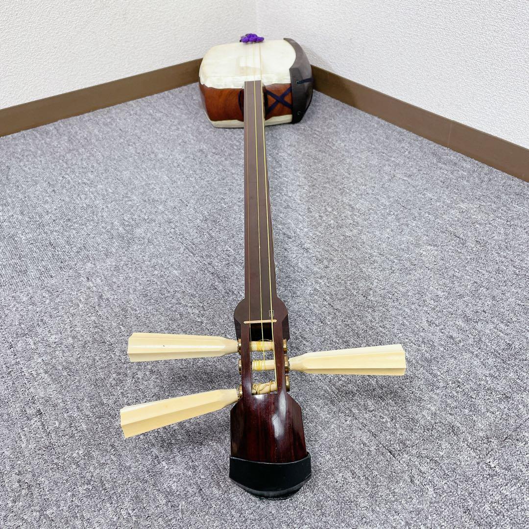 津軽三味線 太棹 紅木 丸打胴 一本溝 和楽器 三味線 東さわり