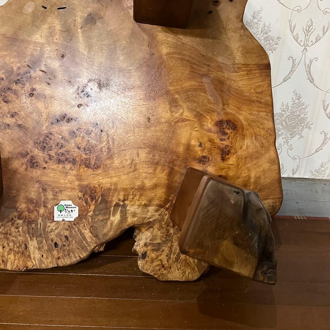 【アンティーク】木製 無垢材 切り株 木の根 座卓 飾り台 花台 古道具 古民家