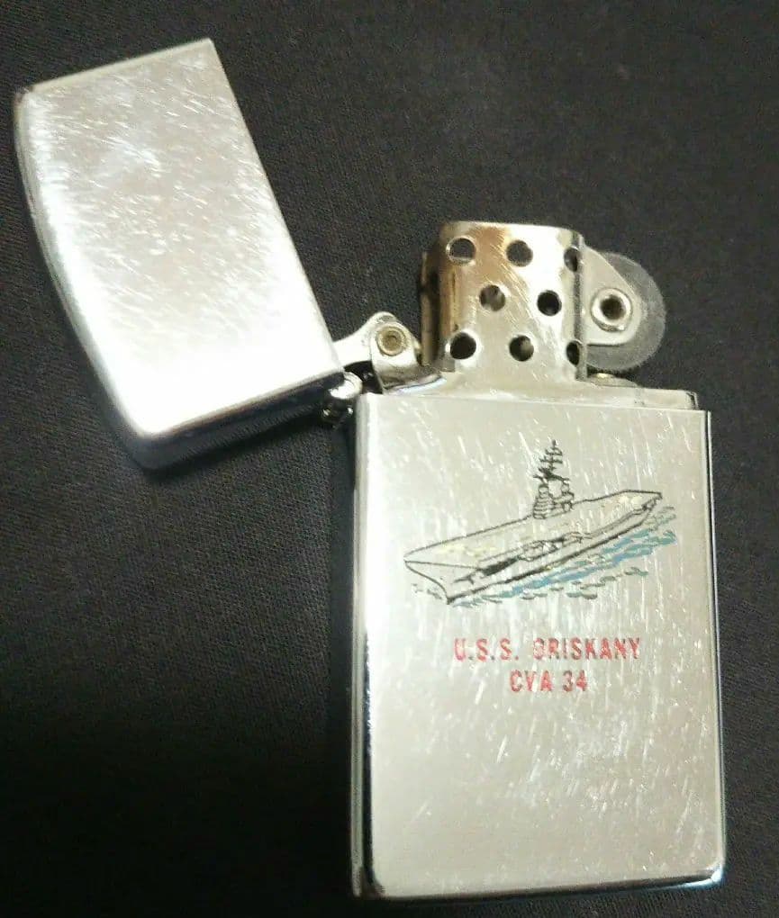 Zippo ヴィンテージ ジッポー キャンプ 焚き火 軍艦 海 スリム 海軍