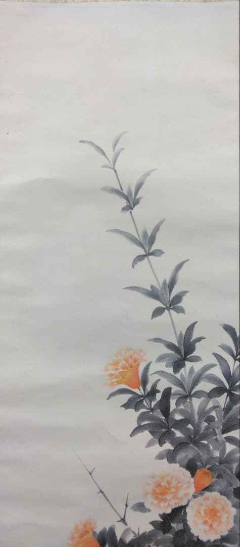 永田春水【花鳥図】紙本　共箱　掛軸（荒木寛畝・寺崎広業・結城素明／師事）