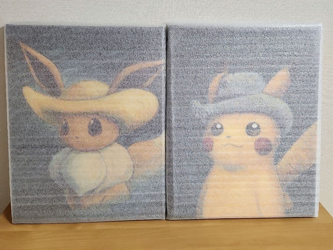 ゴッホピカチュウ　ゴッホイーブイ ジクレーキャンバスアート　Sサイズ　枠なし