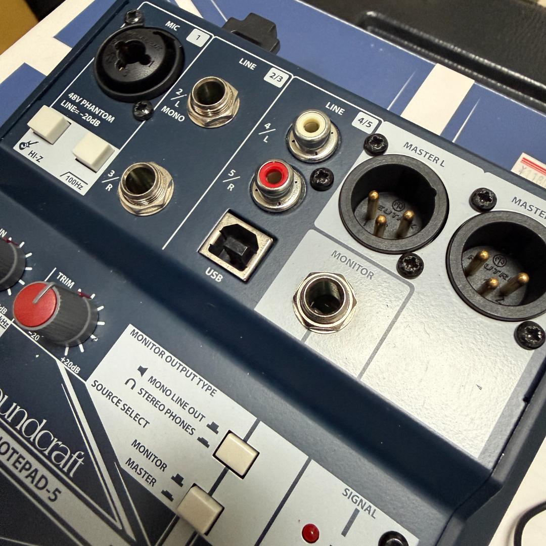 【美品／ケース付】Soundcraft Notepad-5 USBミキサー