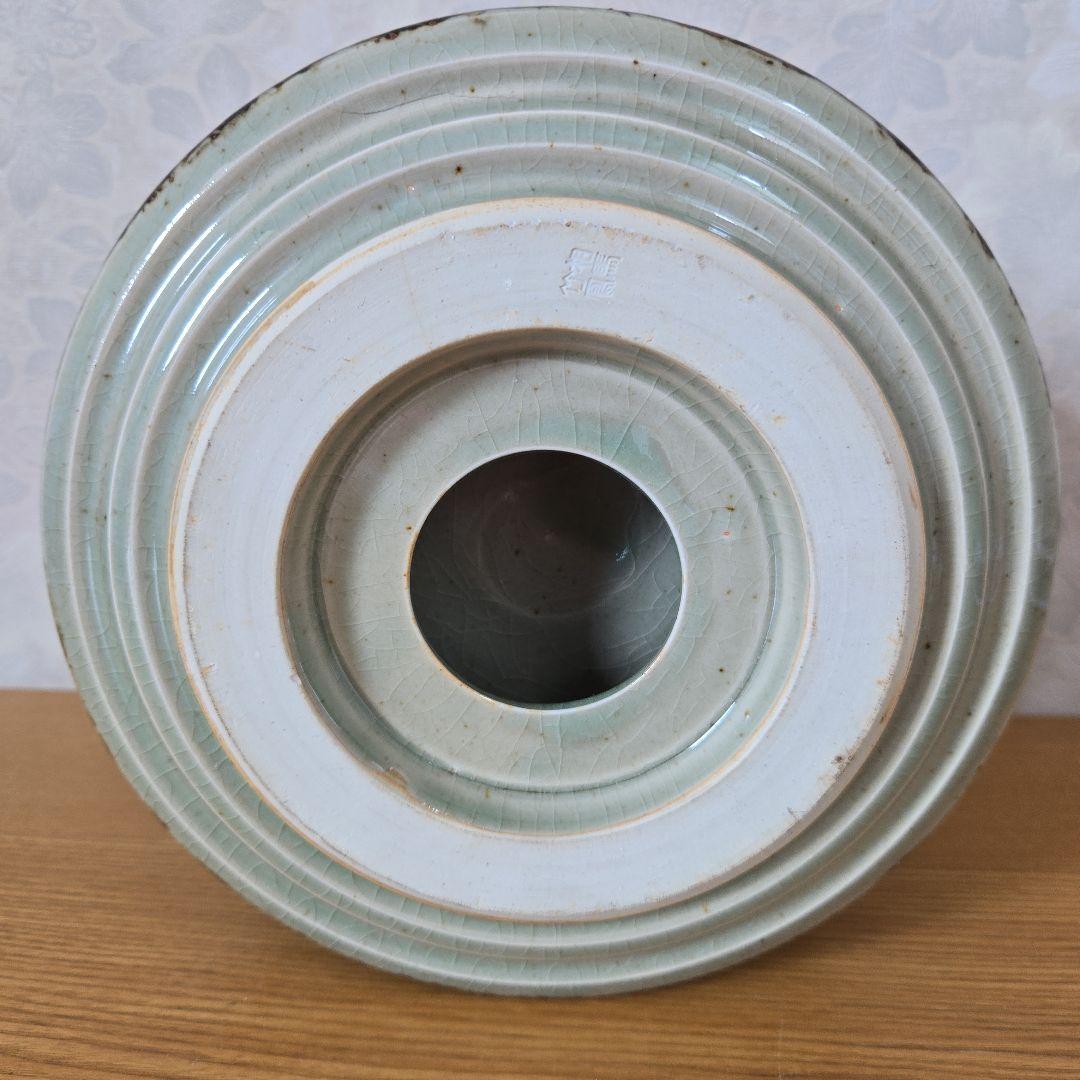 「大堀相馬焼」相馬竹鳳　花器 壺　置き物　インテリア&オブジェ◆特大 美品◆