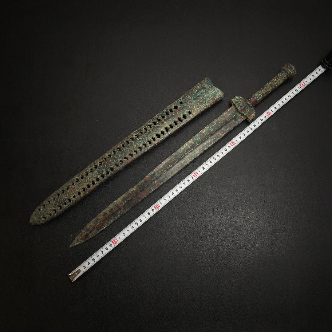 青銅剣　鞘付　銅製置物　インテリア置物　青銅器　長さ62CM