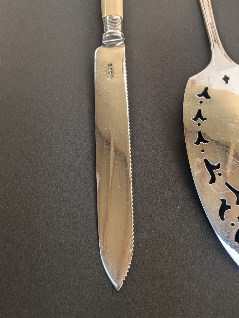 イギリス アンティーク シルバープレート ケーキナイフ ケーキサーバー 戴冠式