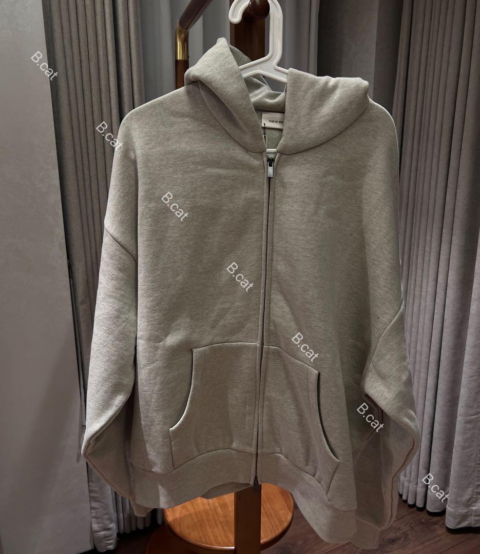 FEAR OF GOD ESSENTIALSジップアップ パーカー薄い灰色dye