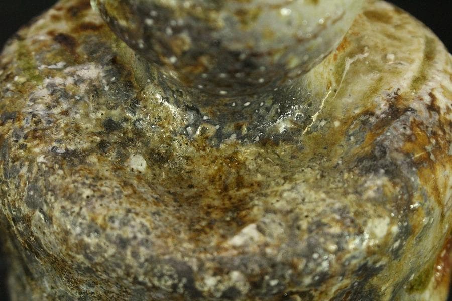 信楽焼 掛花入 高橋楽斎作 在印 美品(A600)