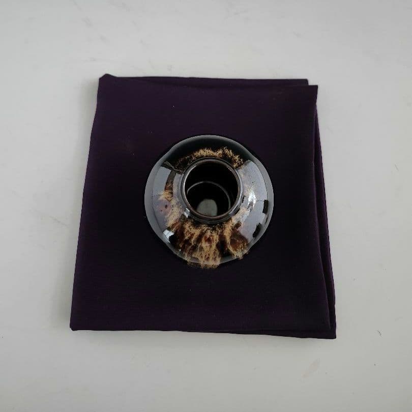 茶入　四方盆　セット　文琳　唐物茶入写　京焼　　桶谷定一　木箱入　茶道　茶道具