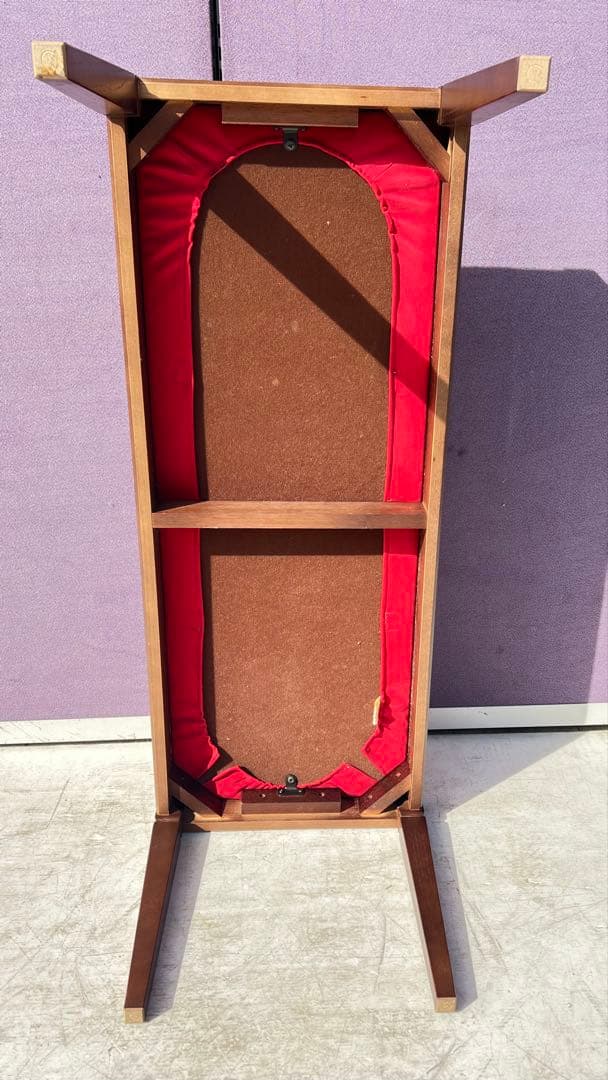 Maruni赤いクッション付き木製ベンチ