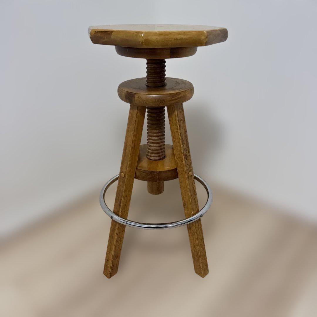 木製　回転スツール　ハイチェア　ヴィンテージ