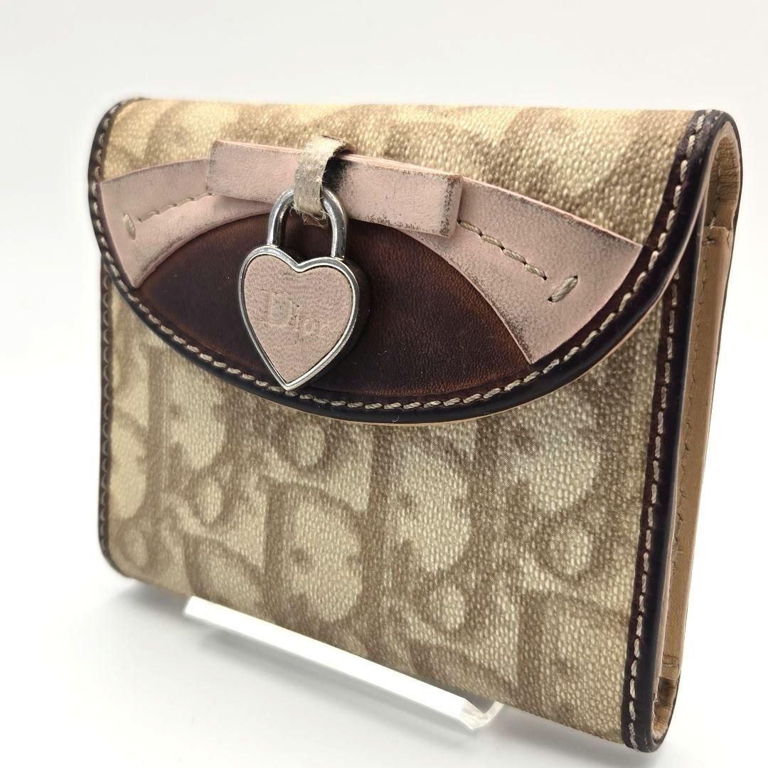 【美品】Dior 折り財布　トロッター　ハート　ロゴ金具　入手困難　レア　希少