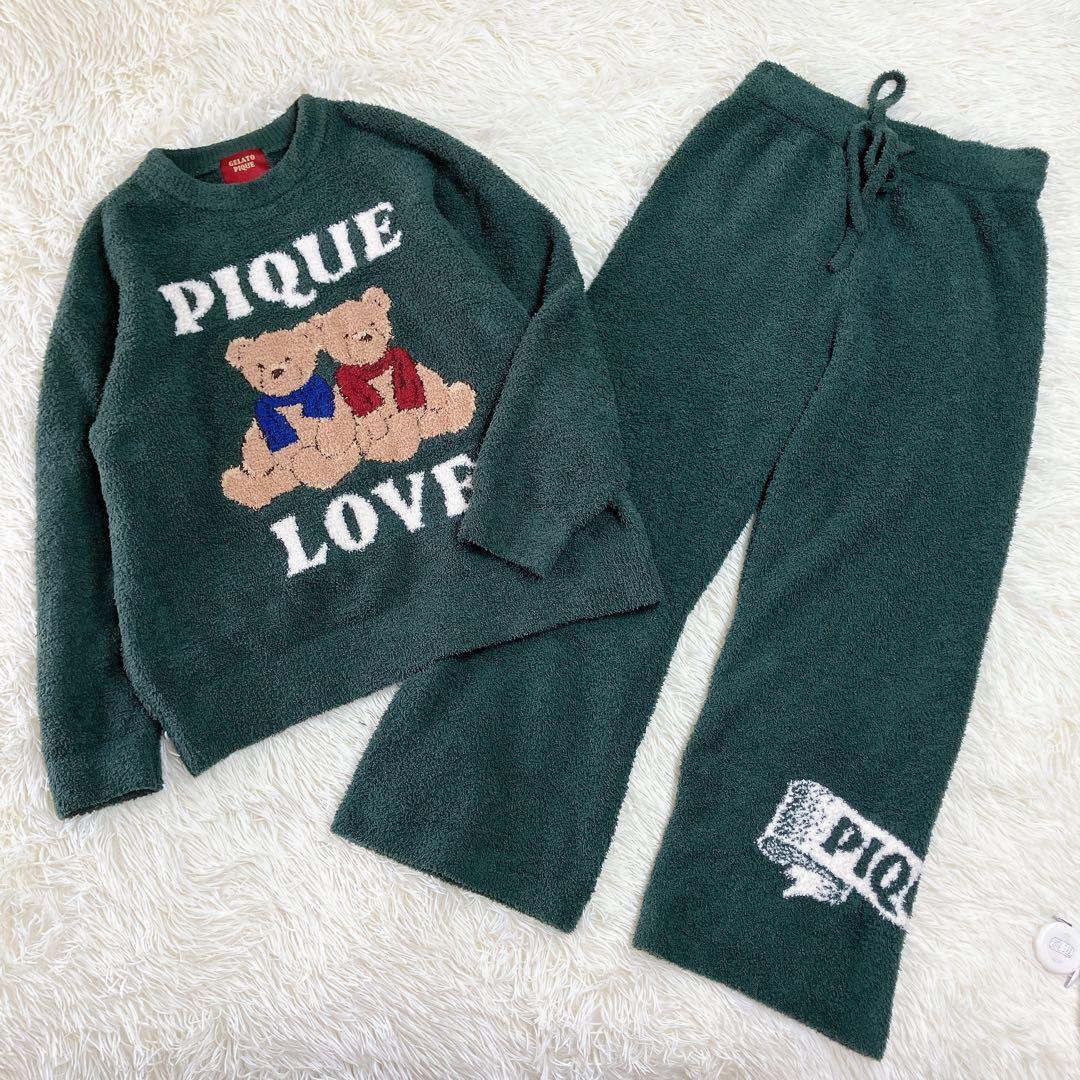 ジェラートピケ　gelato pique クマ刺繍ルームウェアセット　パジャマ