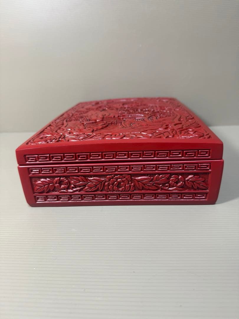 2266  昭和レトロ 仙台堆朱 漆塗り 筆箱 文箱 小物入れ 未使用