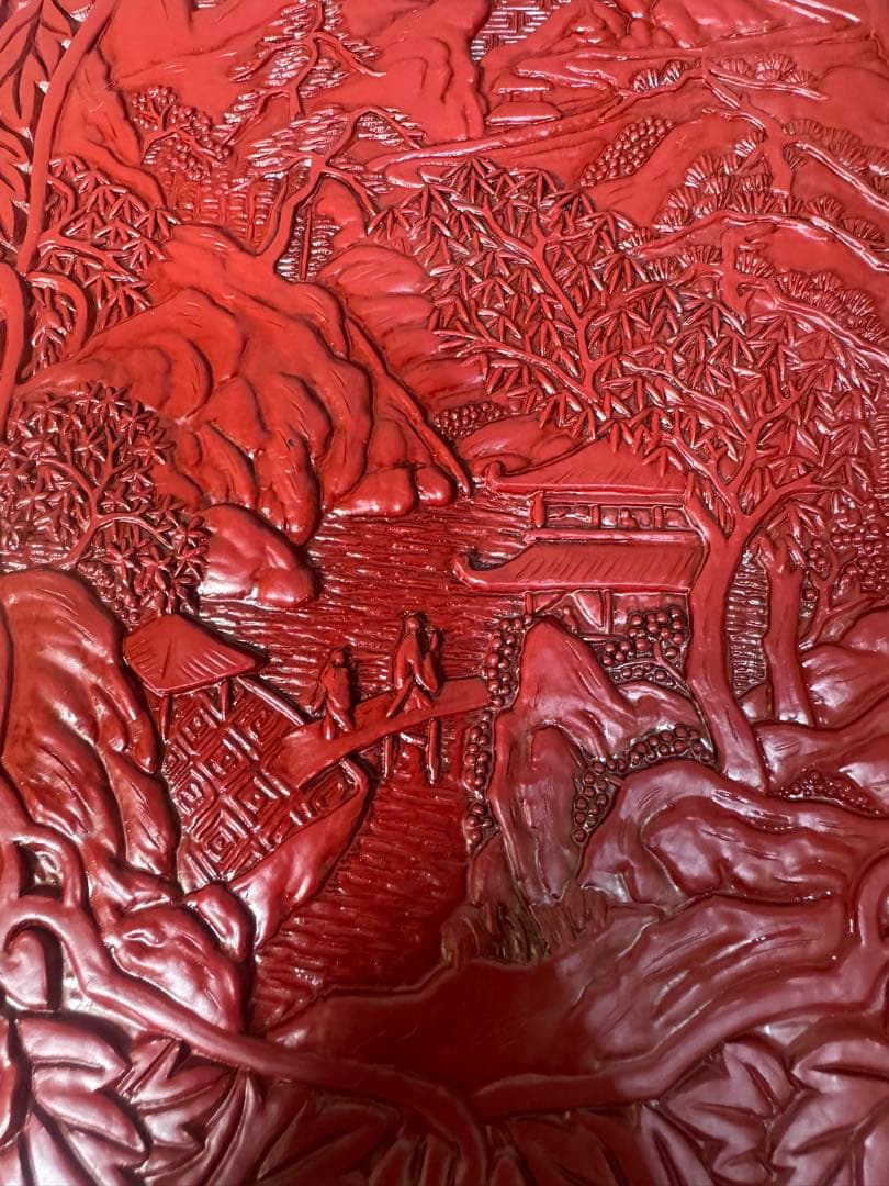 2266  昭和レトロ 仙台堆朱 漆塗り 筆箱 文箱 小物入れ 未使用