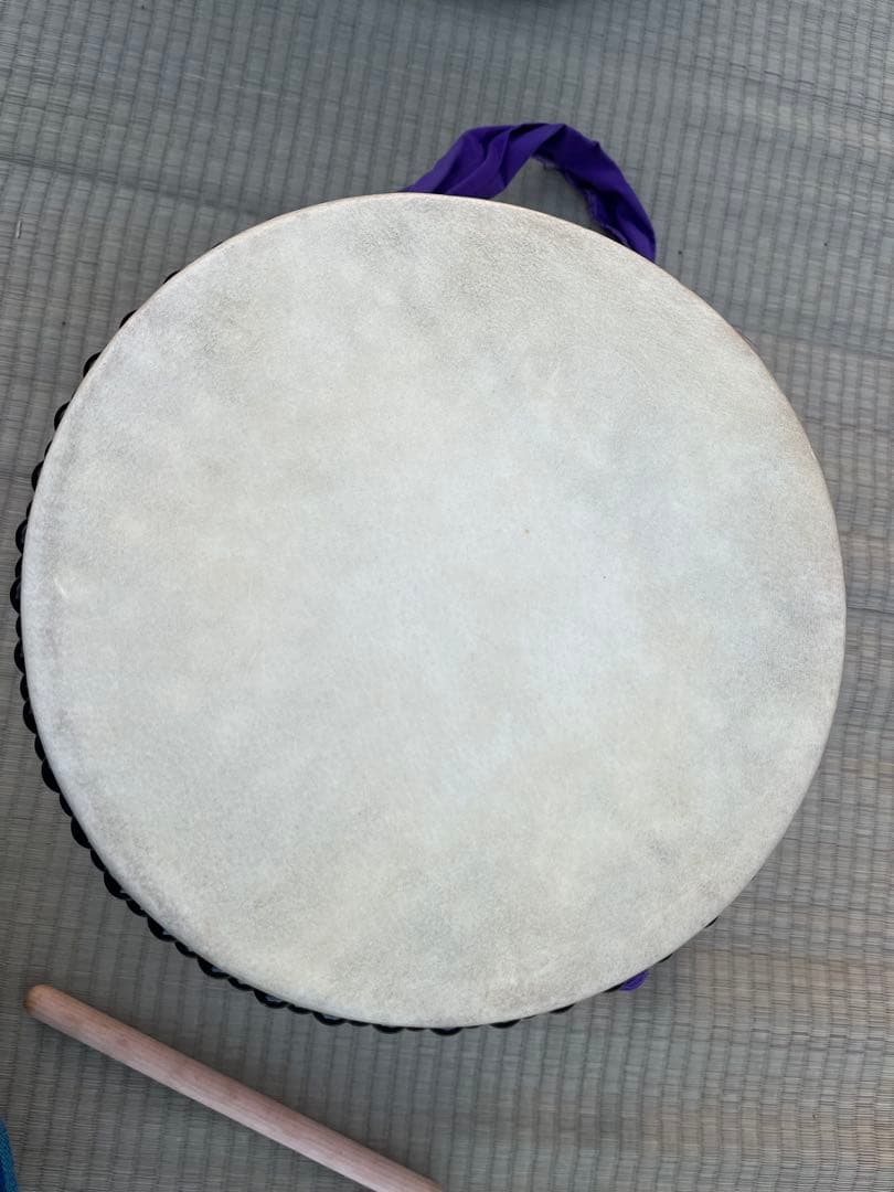 エイサー太鼓 大太鼓 本皮張り30cm ケース付き 中古美品