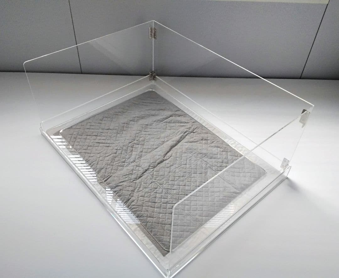 ペットアクリルトイレトレー DAIHUKUtype(ｗ)ワイド ※飛散ガード付き