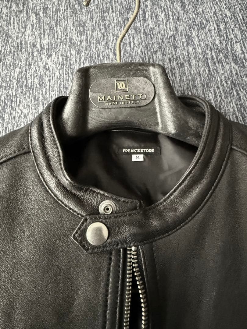 フリークスストア シングルライダースジャケットゴートレザーM 山羊 黒