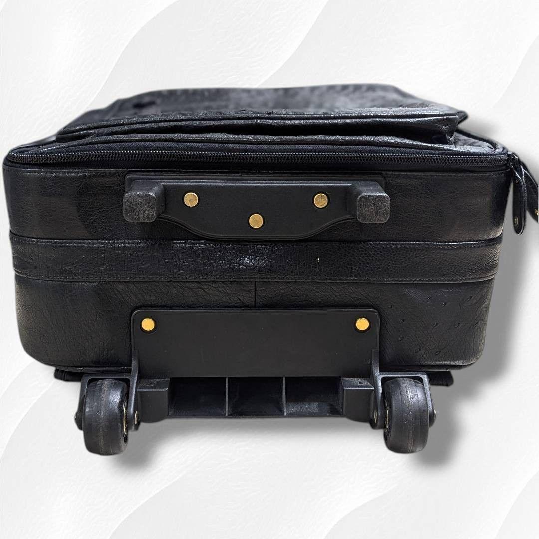 【JRA認定・希少】オーストリッチ キャリーケース 高級レザー 黒 ビジネス