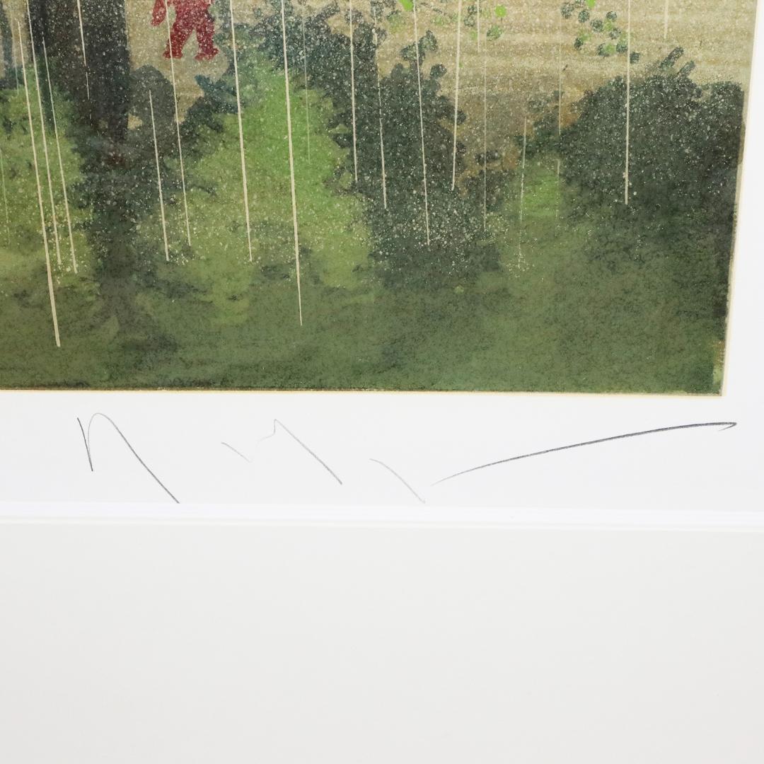 ヒロヤマガタ 「レインドロップス」 シルクスクリーン